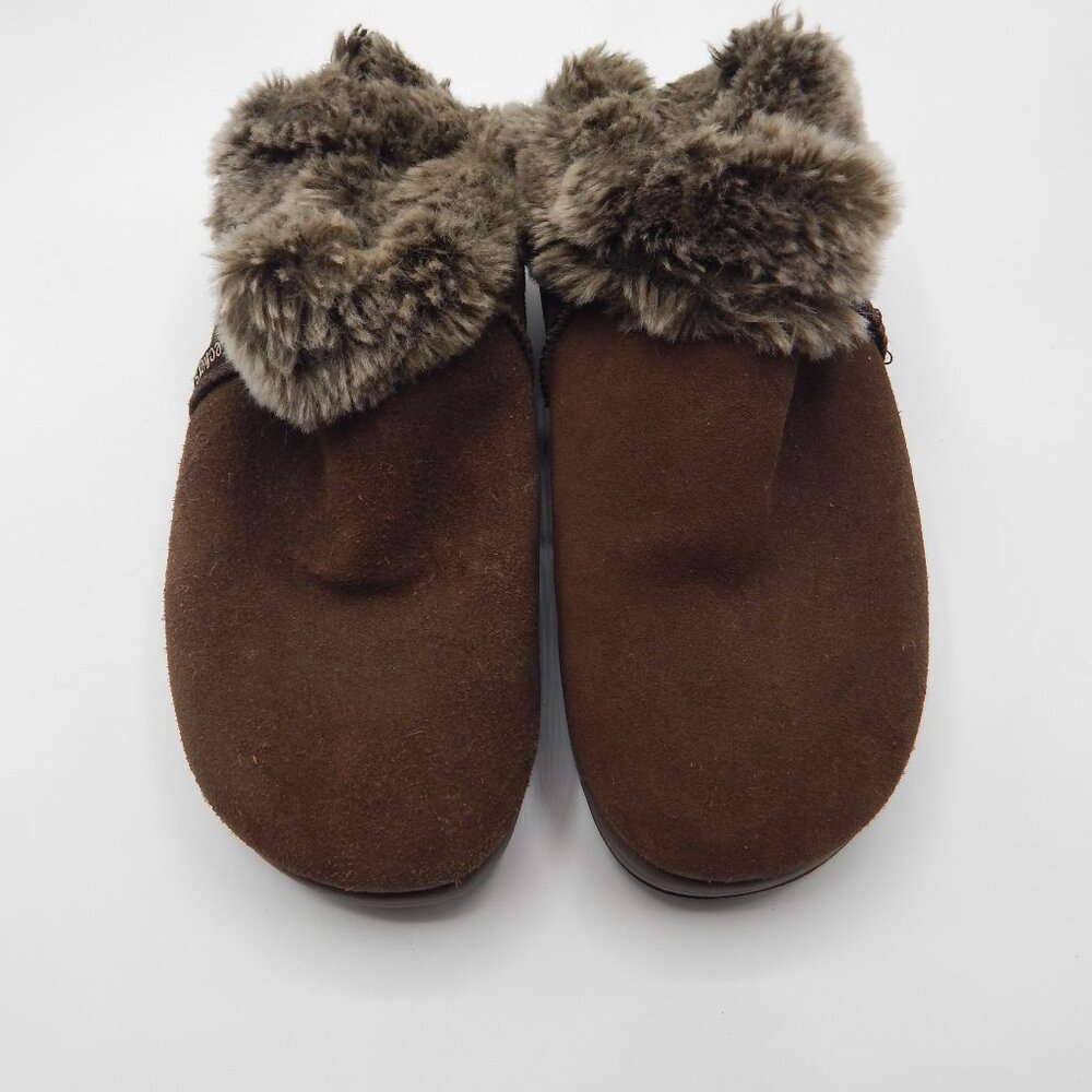 Skechers Retro Y2K Clogs Brown Suede Chunky Bottom Faux Fur